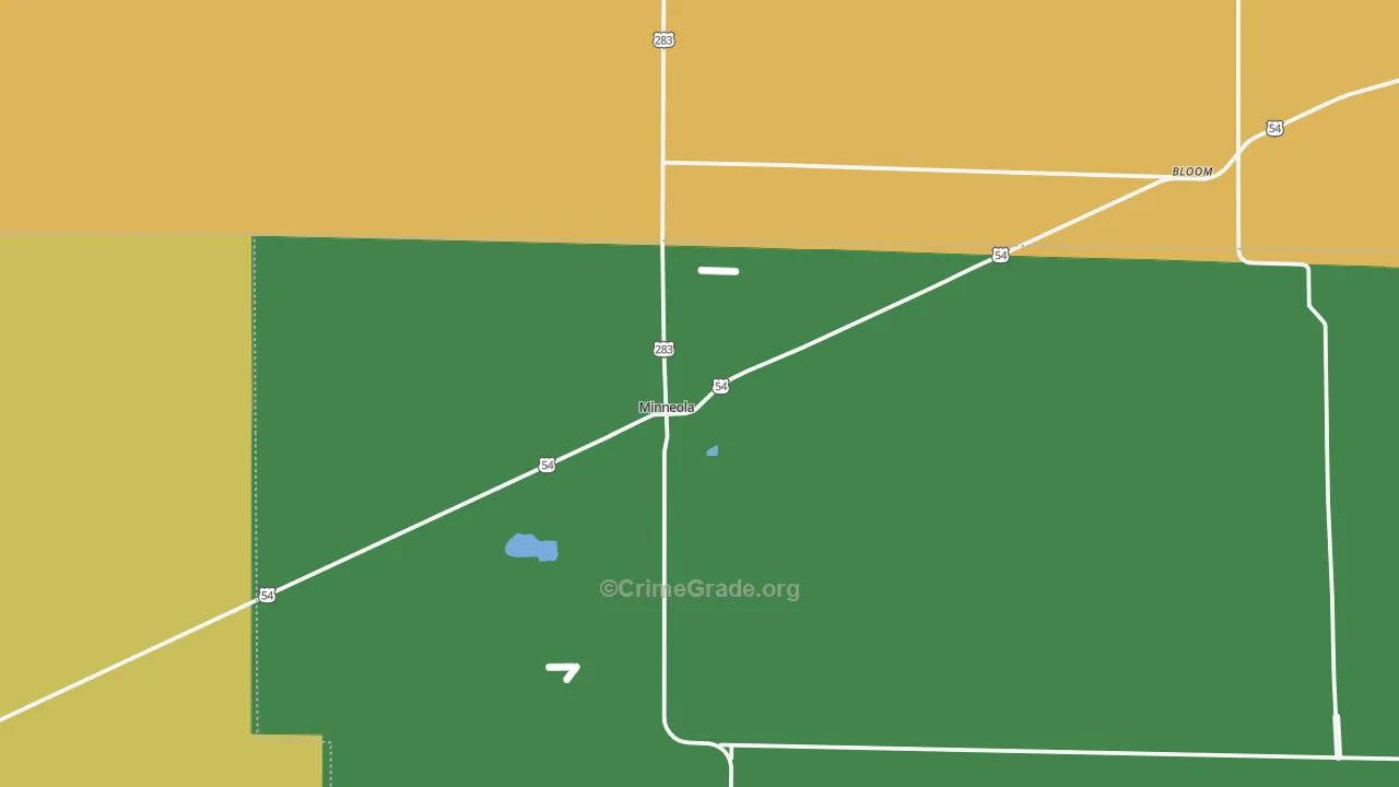 Minneola, KS Map of Theft Rates