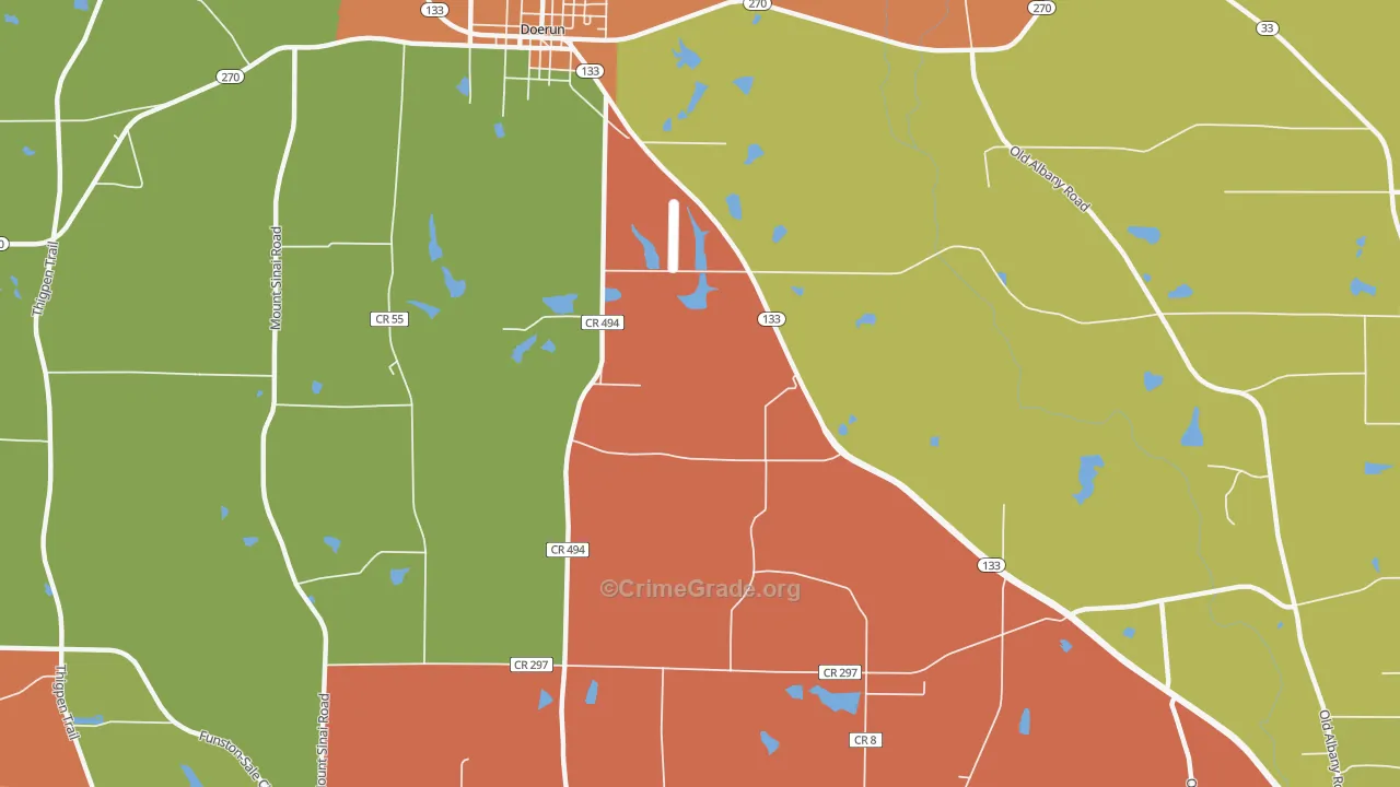 Minnesota, GA Map of Theft Rates
