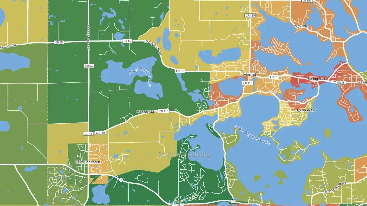 Minnetrista, MN Map of Theft Rates
