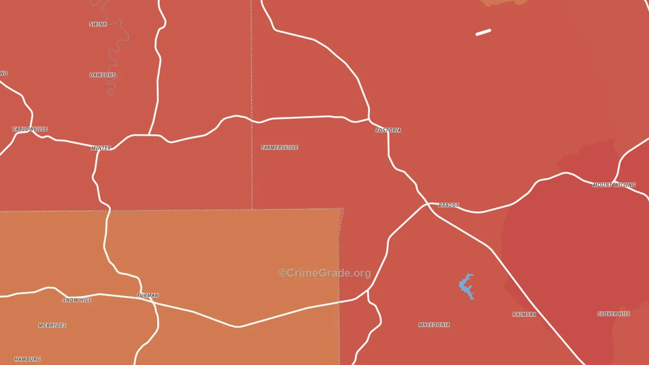 Minter, AL Map of Theft Rates