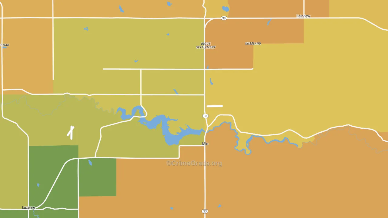 Mio, MI Map of Theft Rates