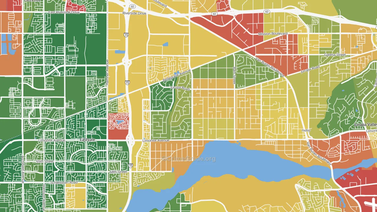 Mira Loma, CA Map of Theft Rates