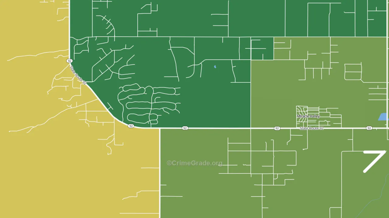 Miracle Valley, AZ Map of Theft Rates