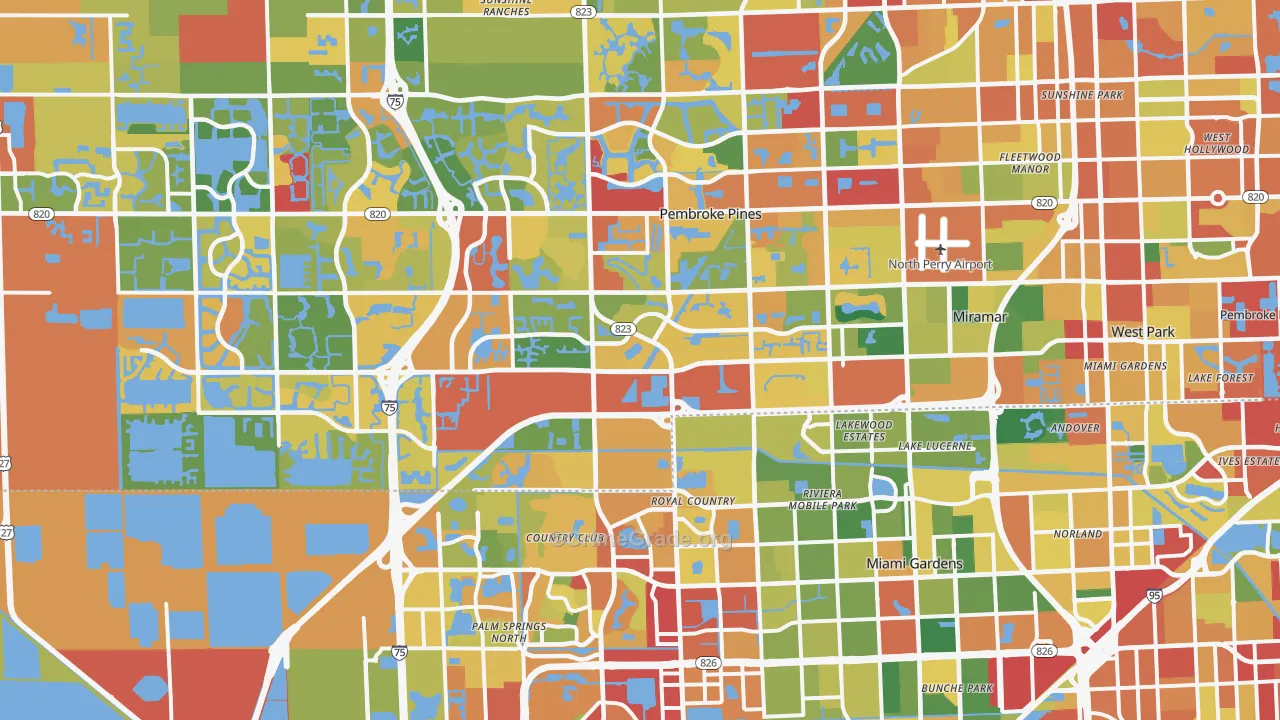 Miramar, FL Map of Theft Rates