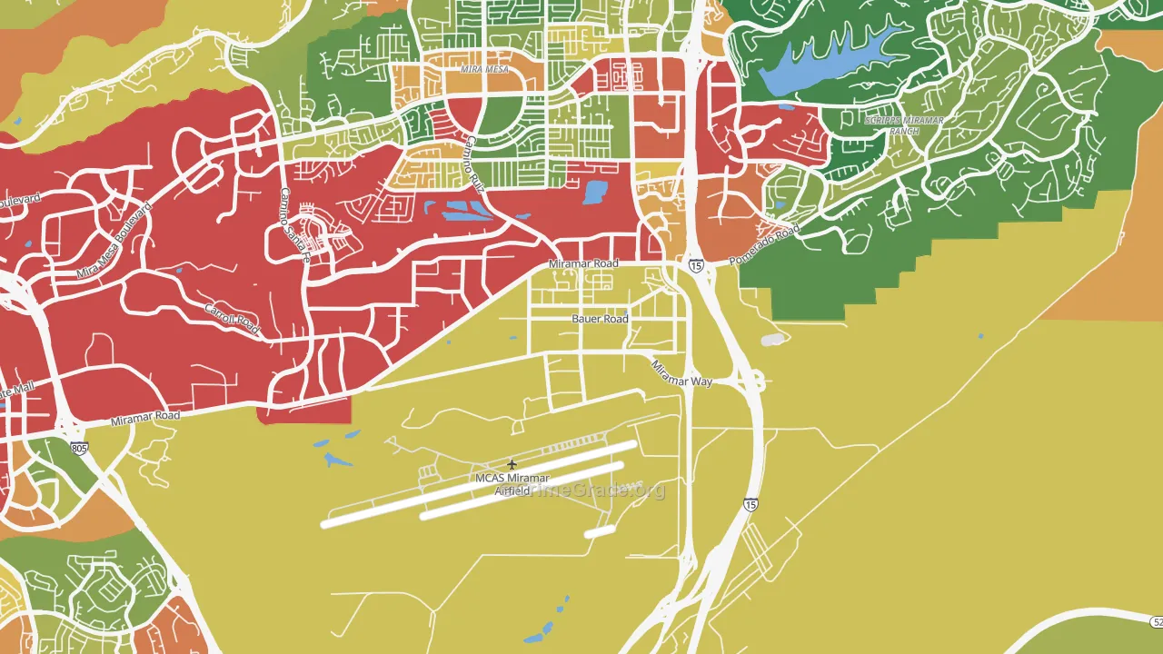 Miramar, San Diego, CA Map of Theft Rates