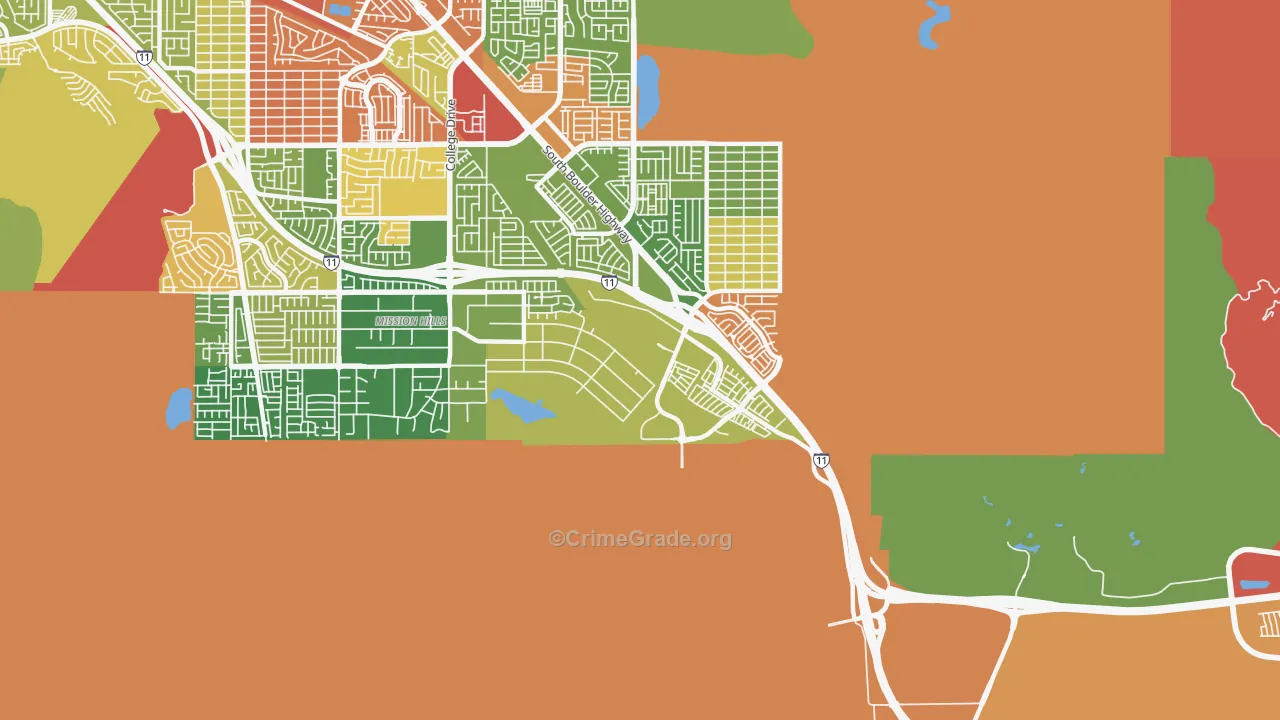 Mission Hills, Henderson, NV Map of Theft Rates