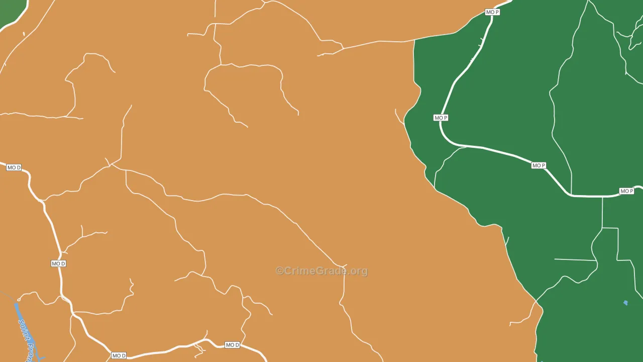 Missionary Acres, MO Map of Theft Rates