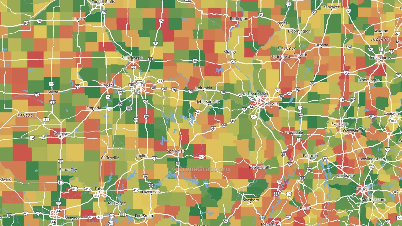Missouri Map of Theft Rates