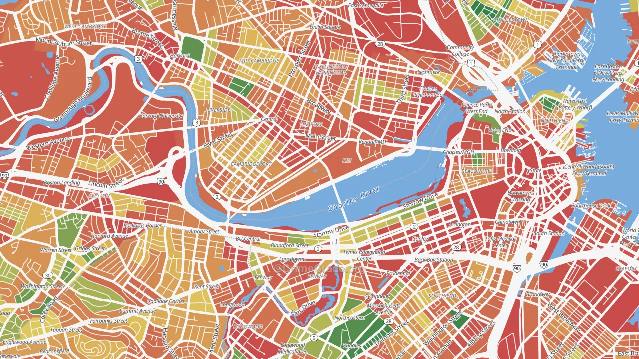 MIT, Cambridge, MA Map of Theft Rates