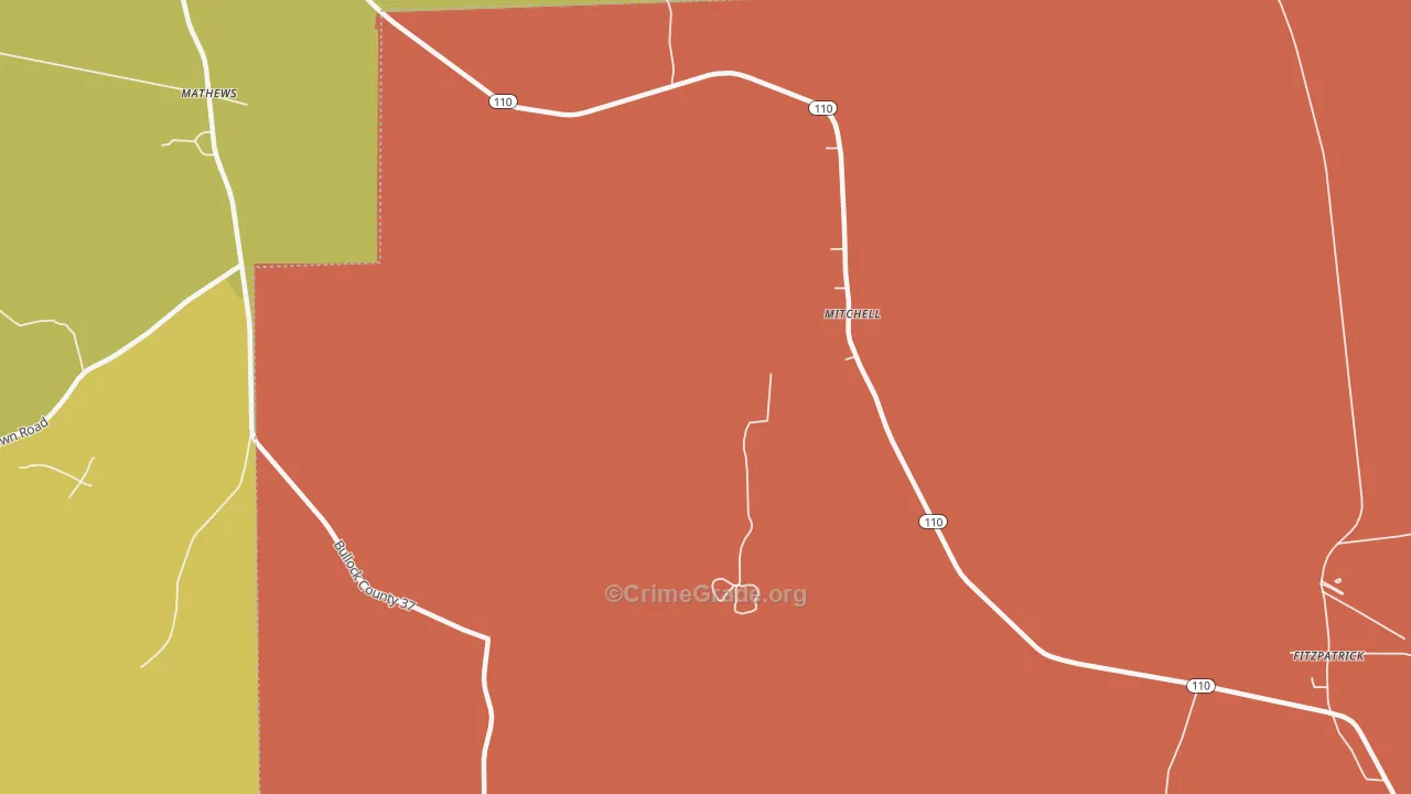 Mitchell, AL Map of Theft Rates