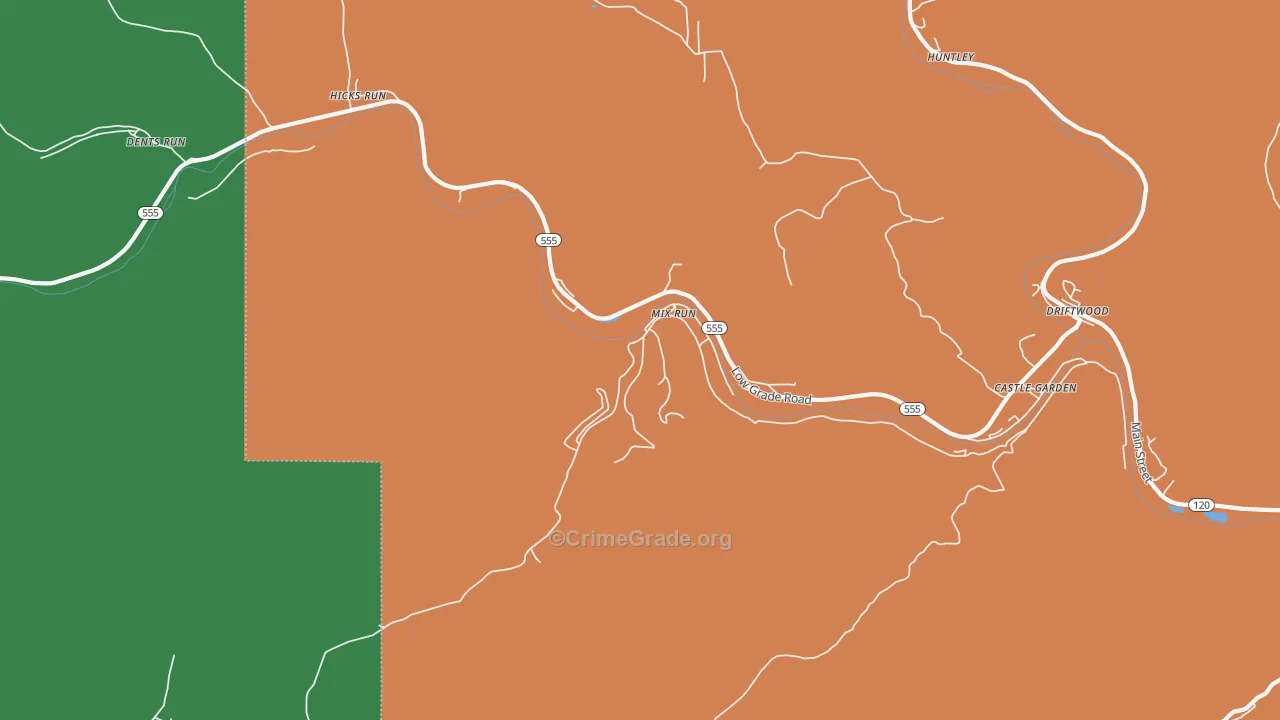 Mix Run, PA Map of Theft Rates