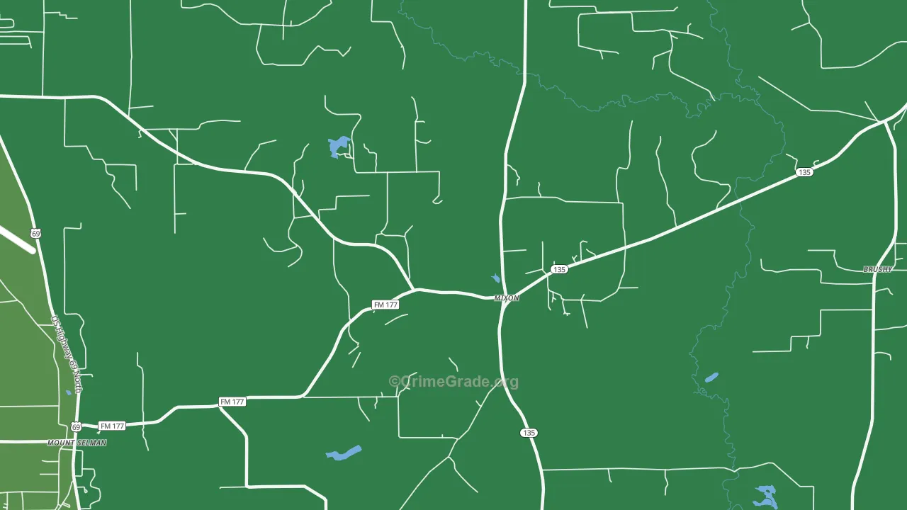 Mixon, TX Map of Theft Rates