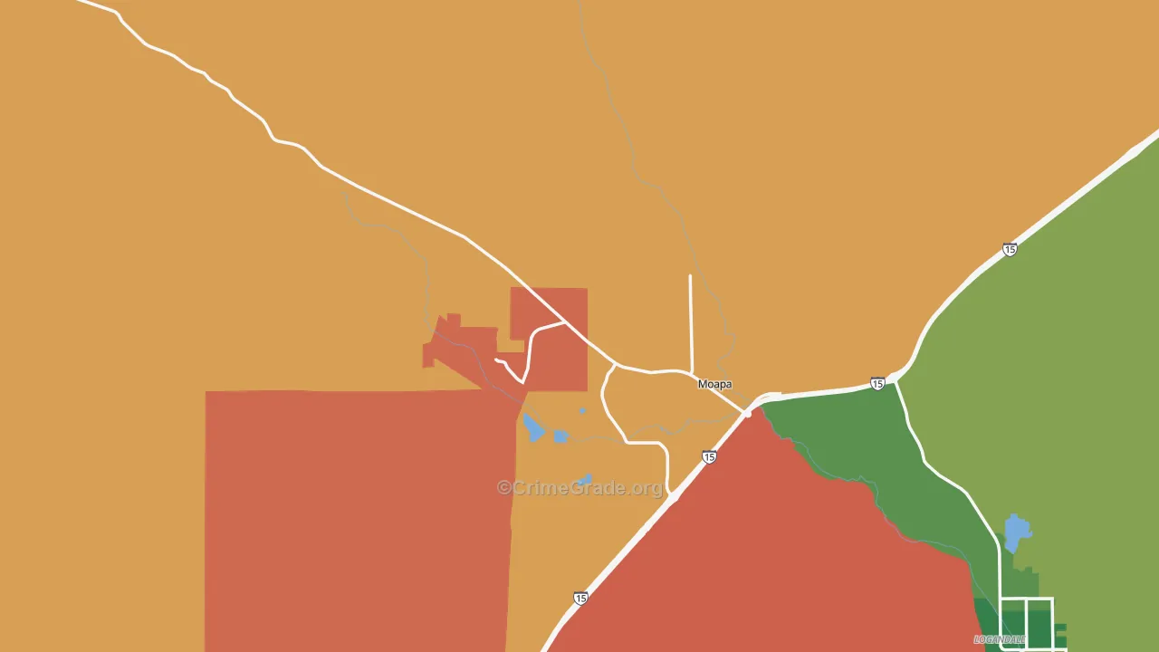 Moapa, NV Map of Theft Rates