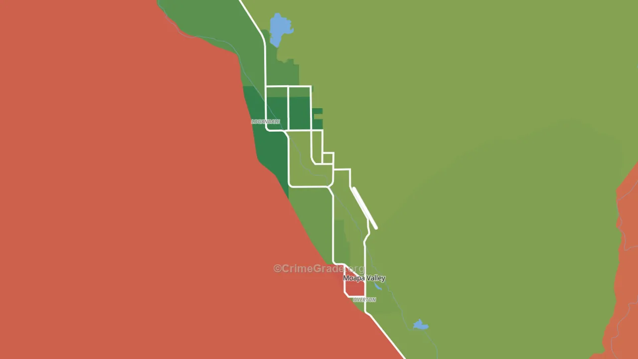 Moapa Valley, NV Map of Theft Rates