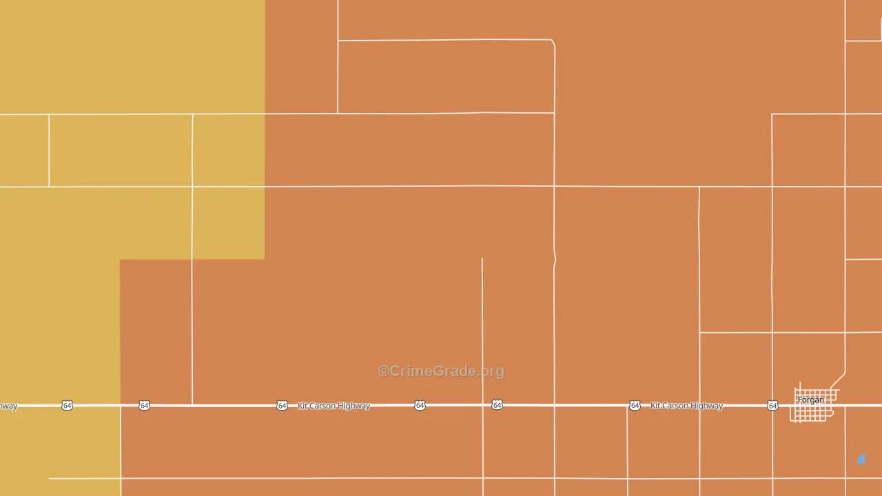 Mocane, OK Map of Theft Rates