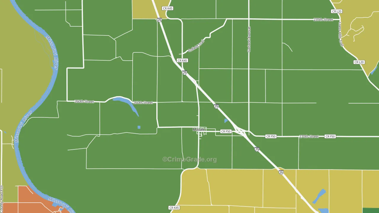 Modale, IA Map of Theft Rates