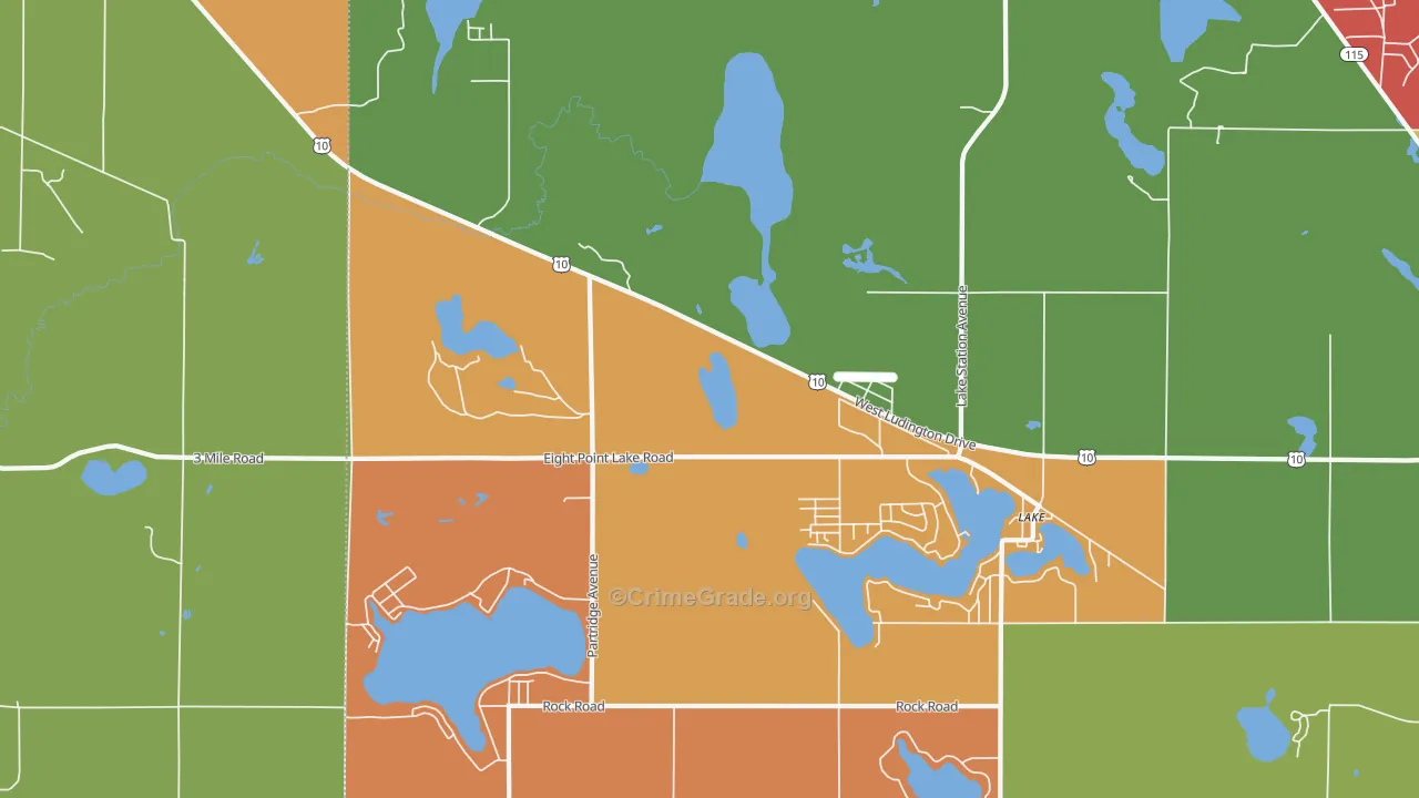 Moddersville, MI Map of Theft Rates