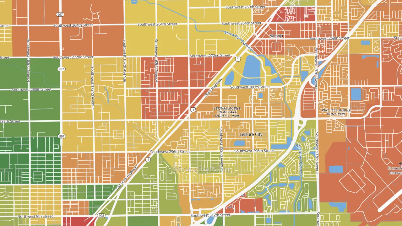 Modello, Leisure City, FL Map of Theft Rates