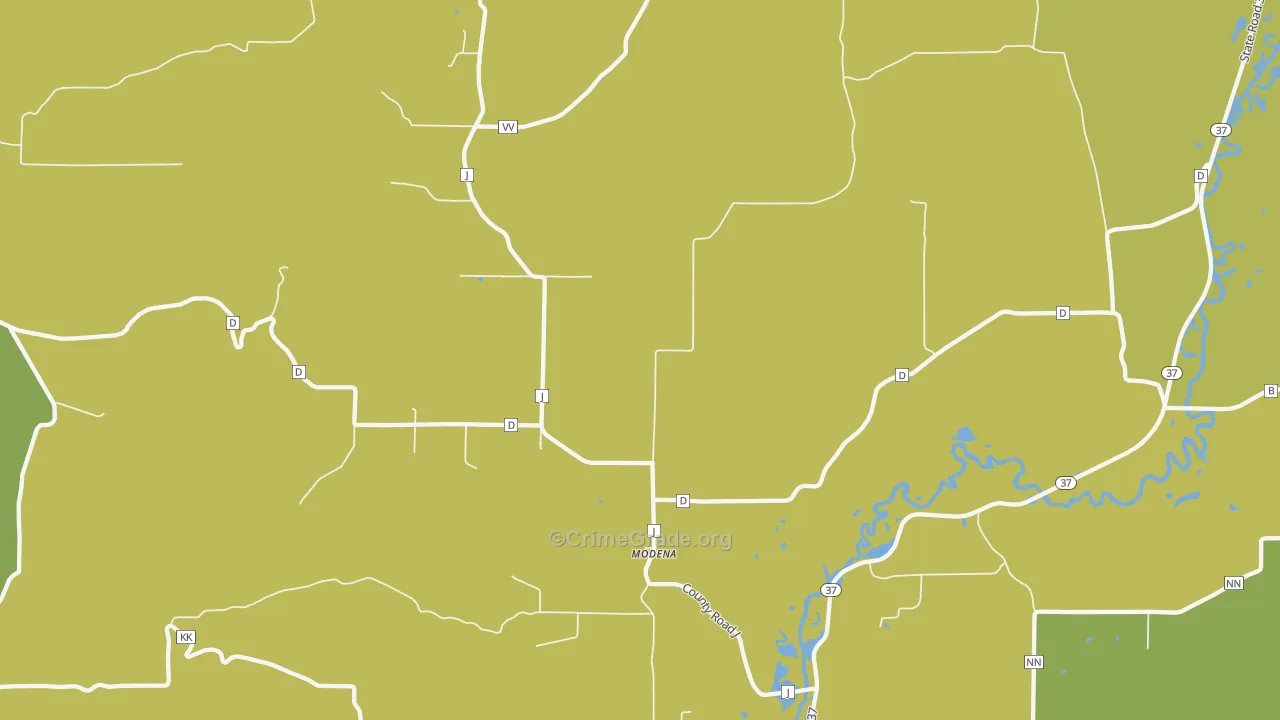 Modena, WI Map of Theft Rates