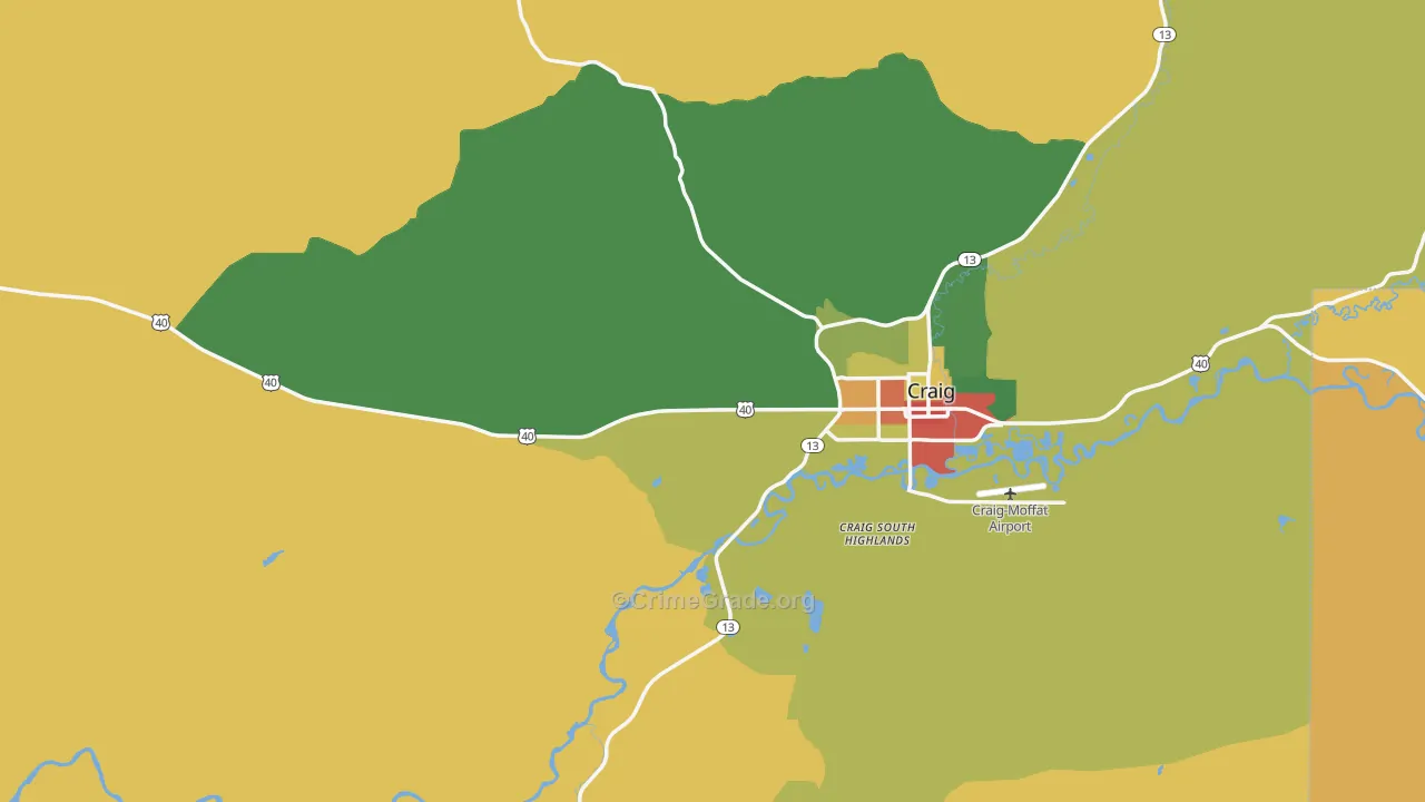 Moffat County, CO Map of Theft Rates