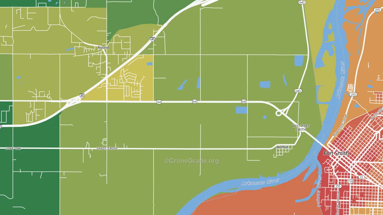 Moffett, OK Map of Theft Rates