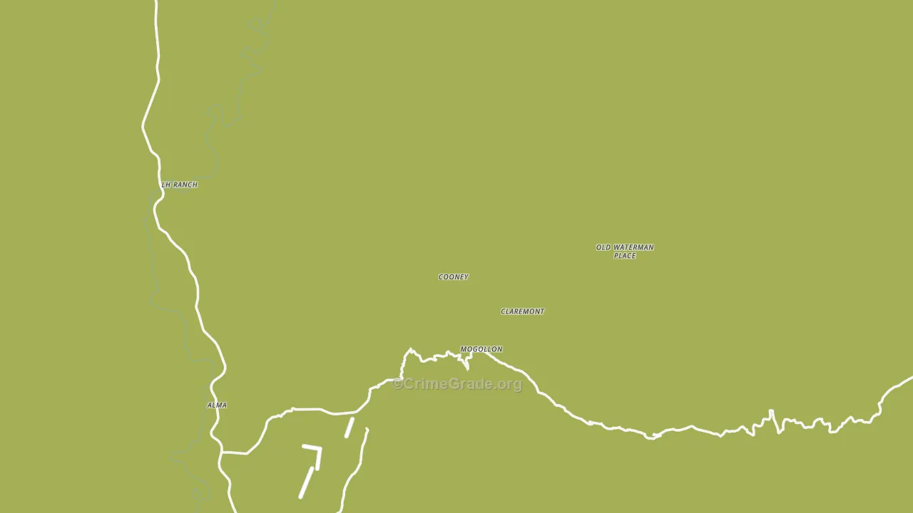 Mogollon, NM Map of Theft Rates
