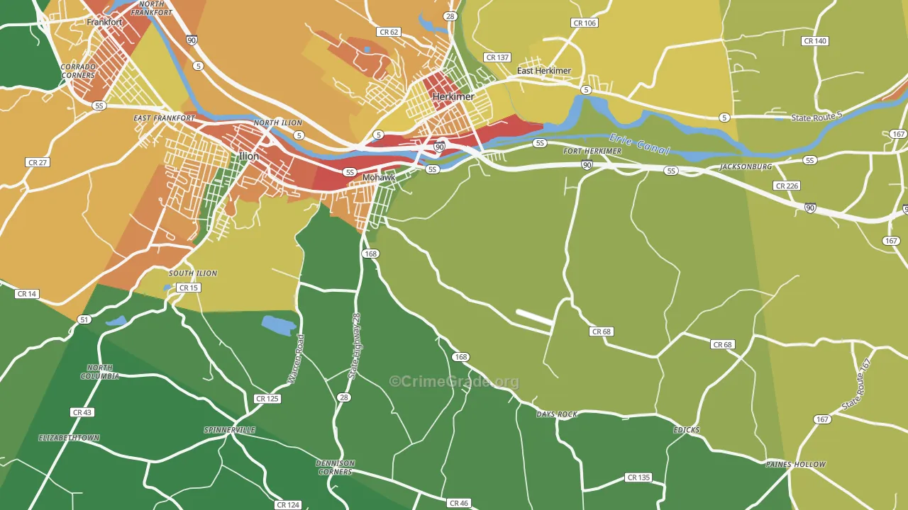 Mohawk, NY Map of Theft Rates