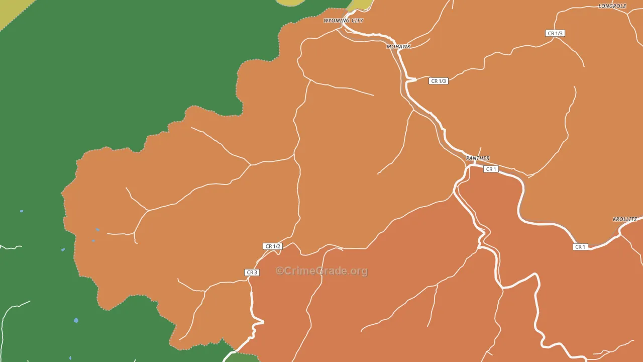 Mohawk, WV Map of Theft Rates