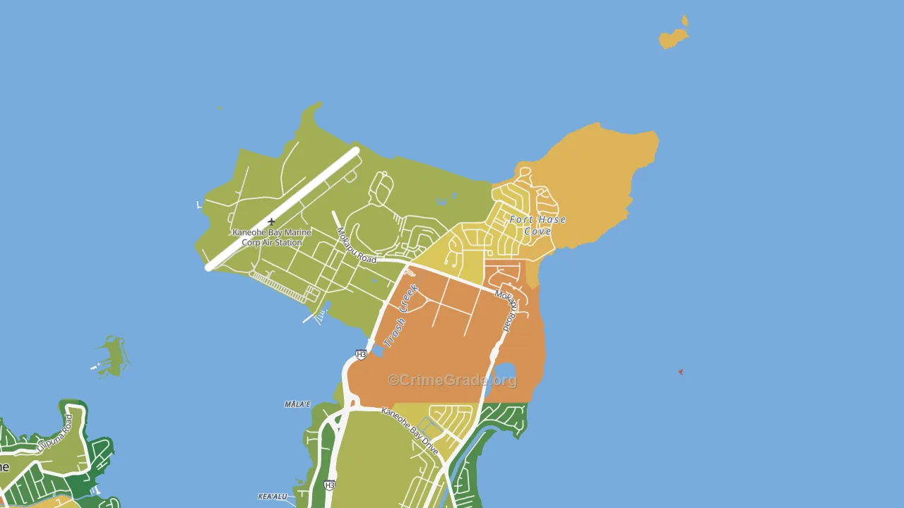 Mokapu, Kaneohe Station, HI Map of Theft Rates