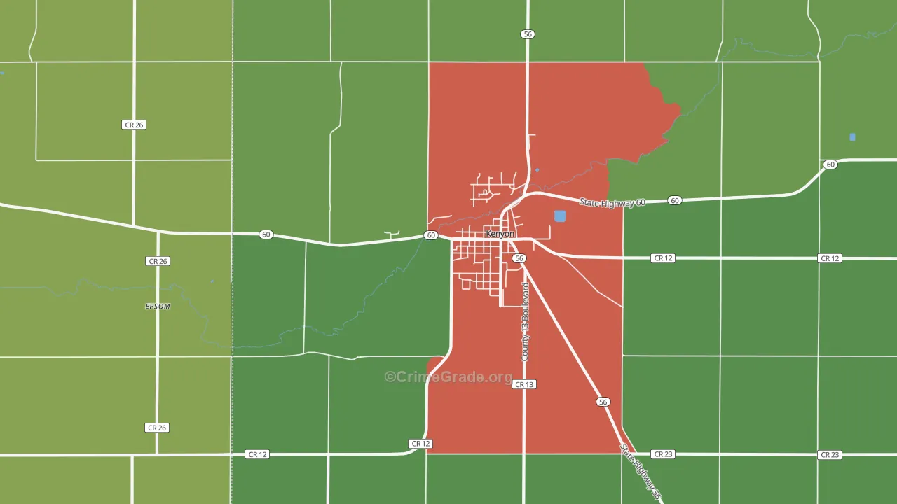 Moland, MN Map of Theft Rates