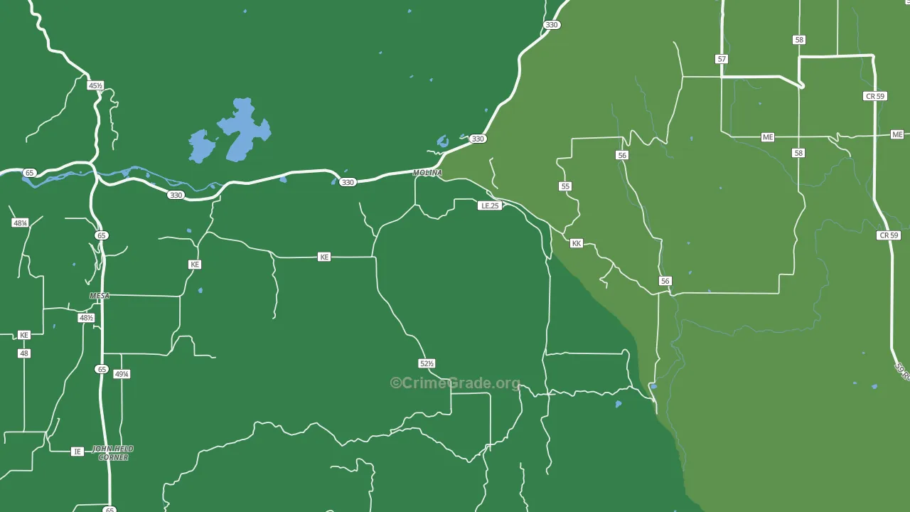 Molina, CO Map of Theft Rates