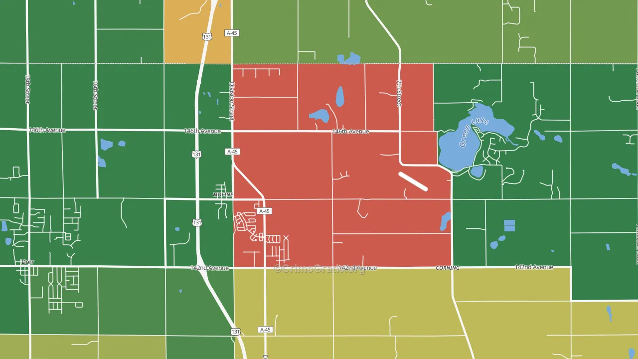 Moline, MI Map of Theft Rates