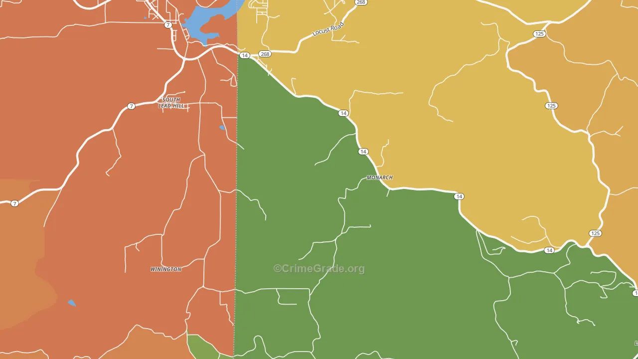 Monarch, AR Map of Theft Rates