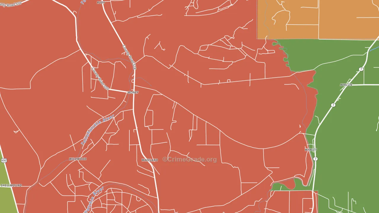 Money, MS Map of Theft Rates