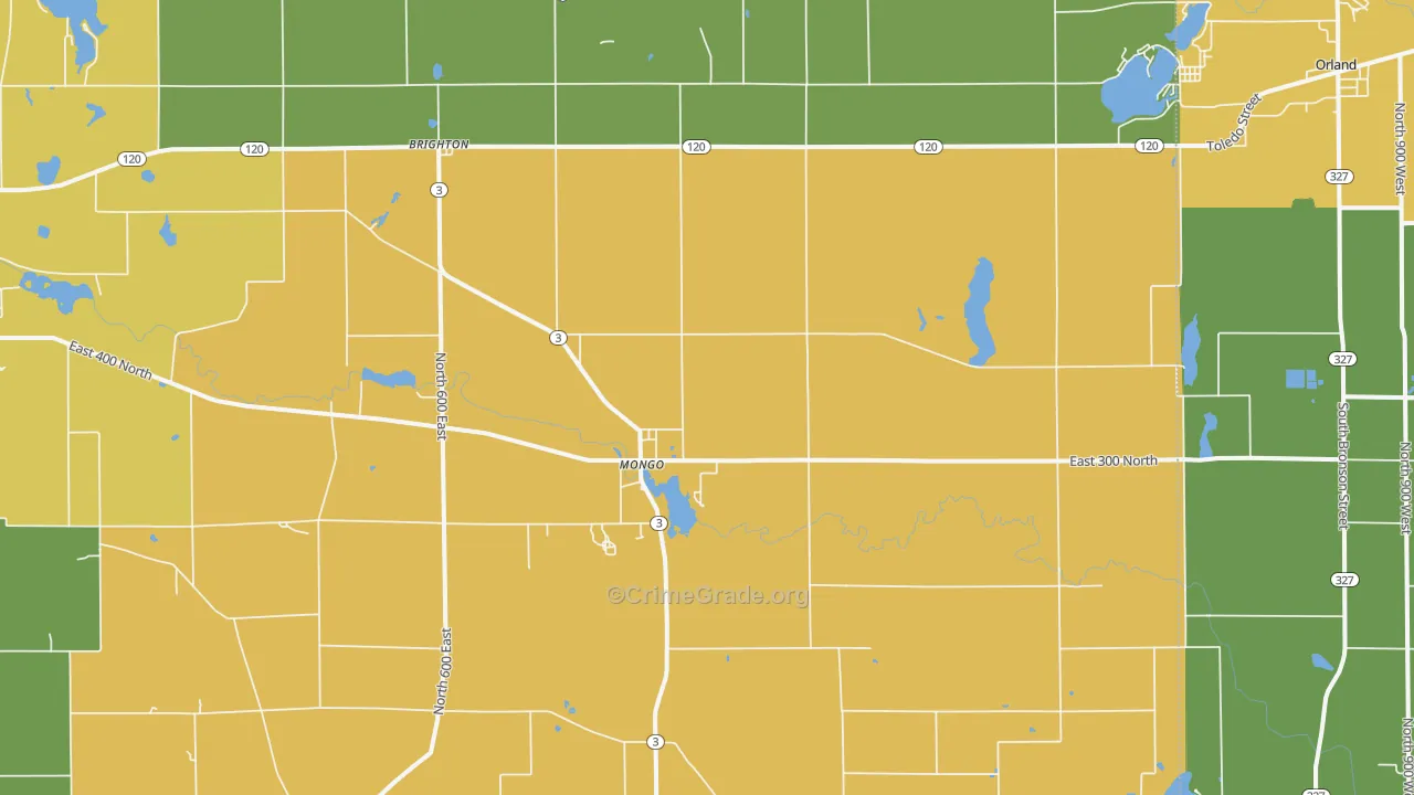 Mongo, IN Map of Theft Rates