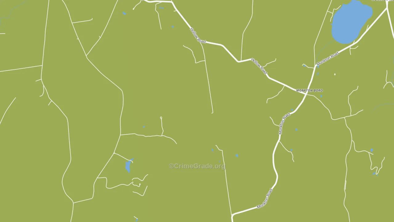 Monkton Boro, VT Map of Theft Rates