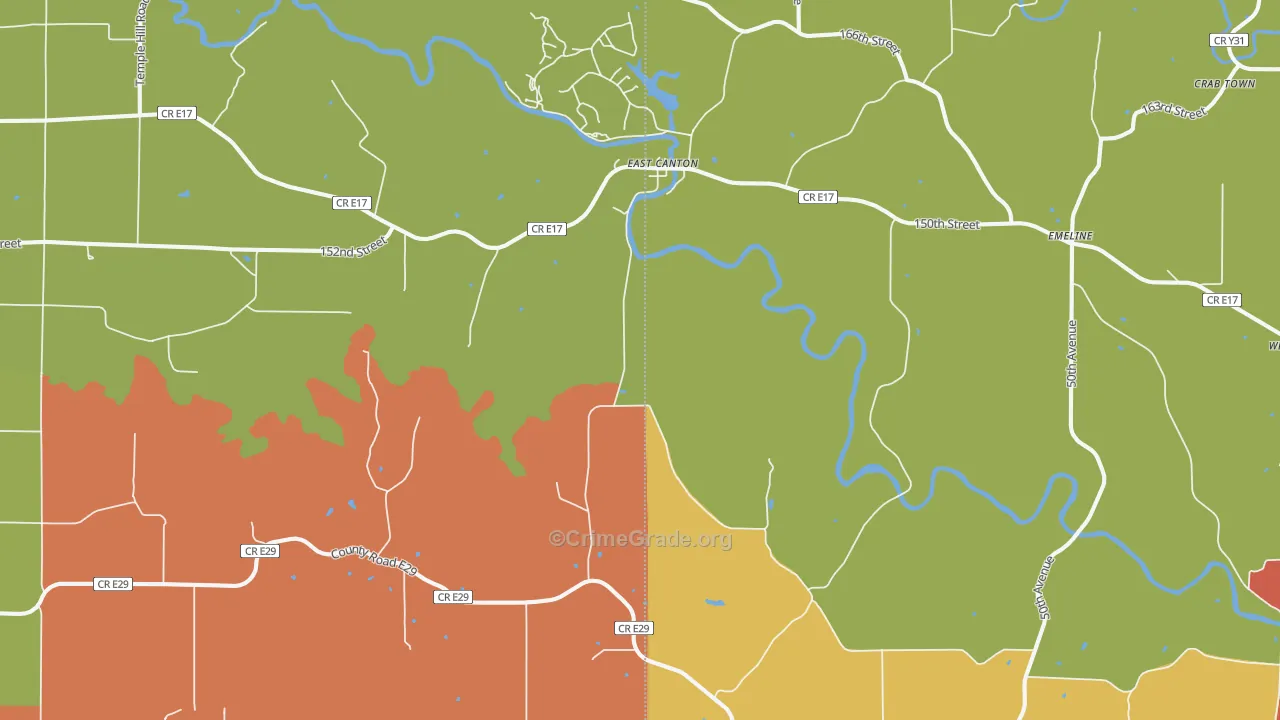 Monmouth, IA Map of Theft Rates