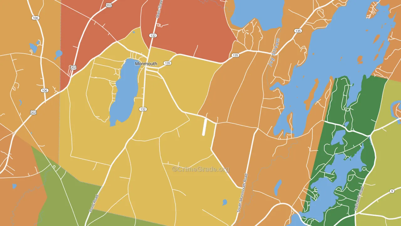 Monmouth, ME Map of Theft Rates