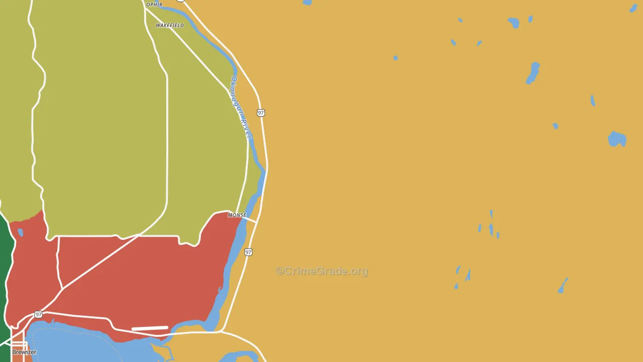 Monse, WA Map of Theft Rates