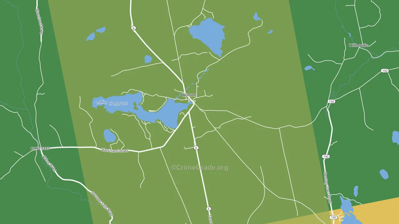 Monson, ME Map of Theft Rates