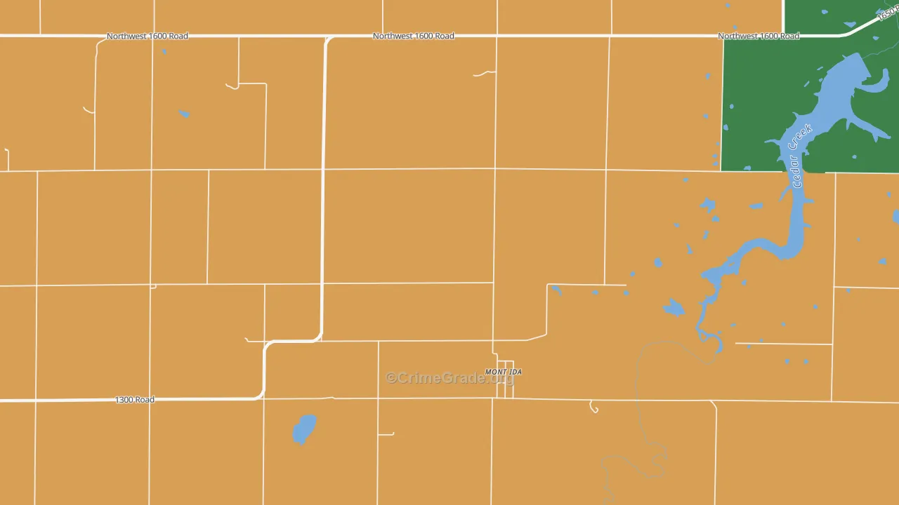 Mont Ida, KS Map of Theft Rates