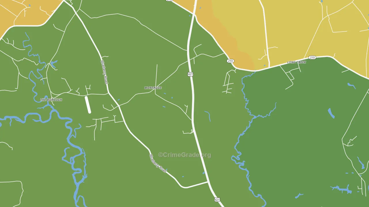 Montague, NC Map of Theft Rates