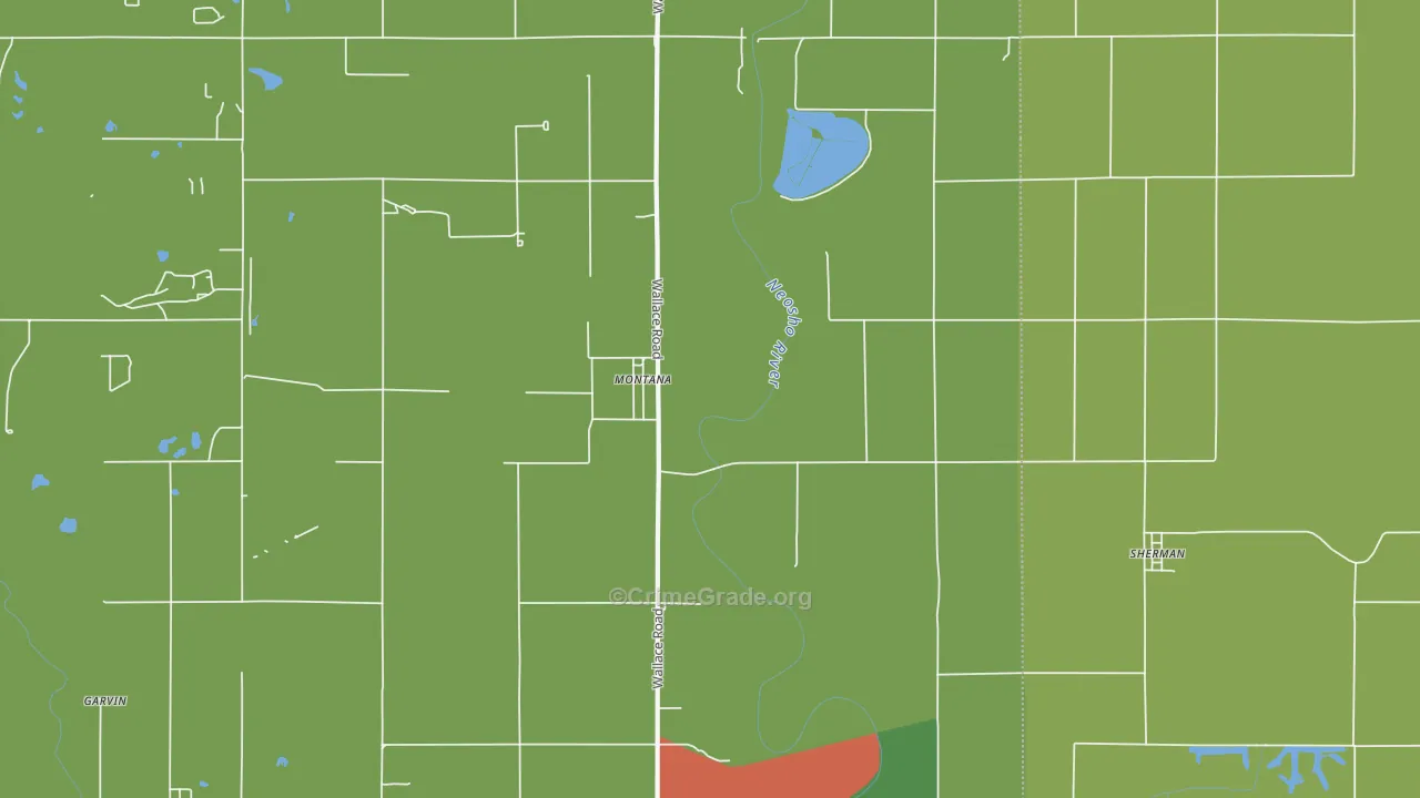 Montana, KS Map of Theft Rates