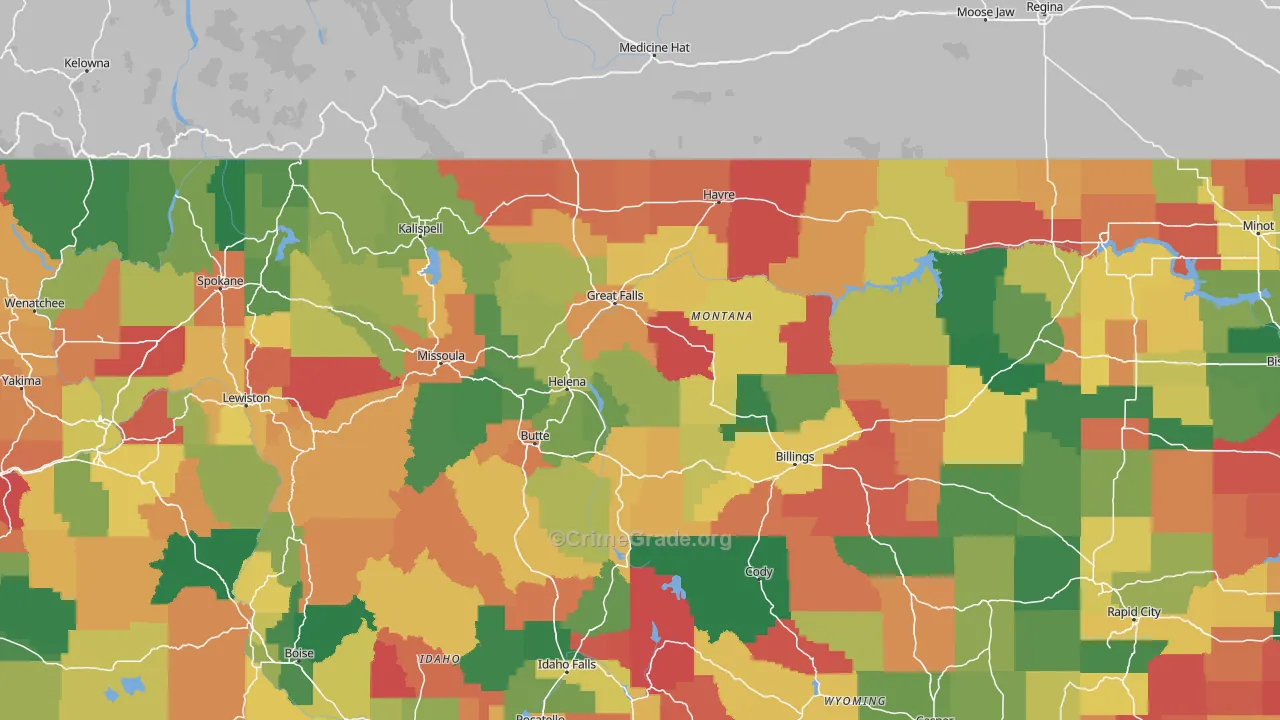 Montana Map of Theft Rates