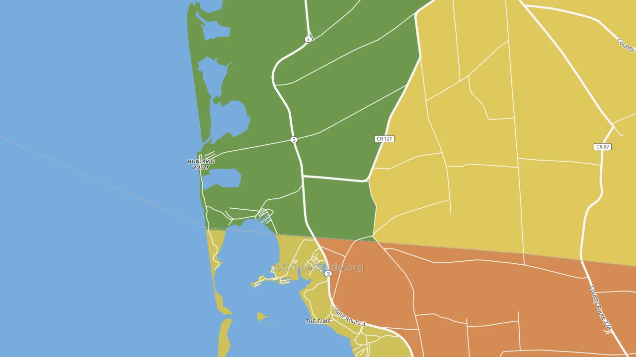 Montario Point, NY Map of Theft Rates