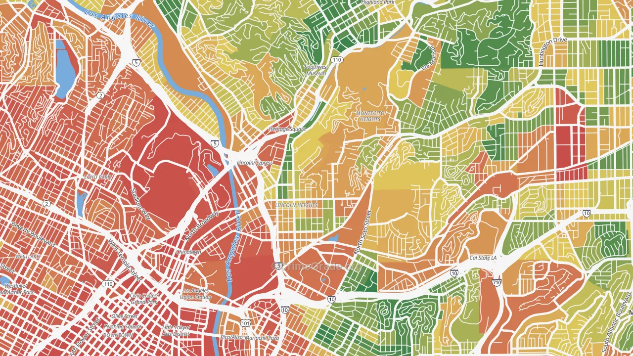 Montecito Heights, Los Angeles, CA Map of Theft Rates
