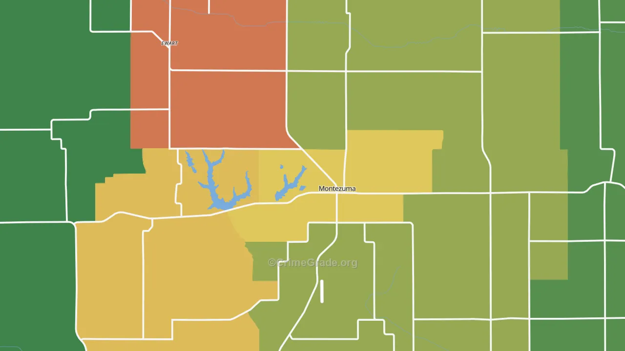 Montezuma, IA Map of Theft Rates