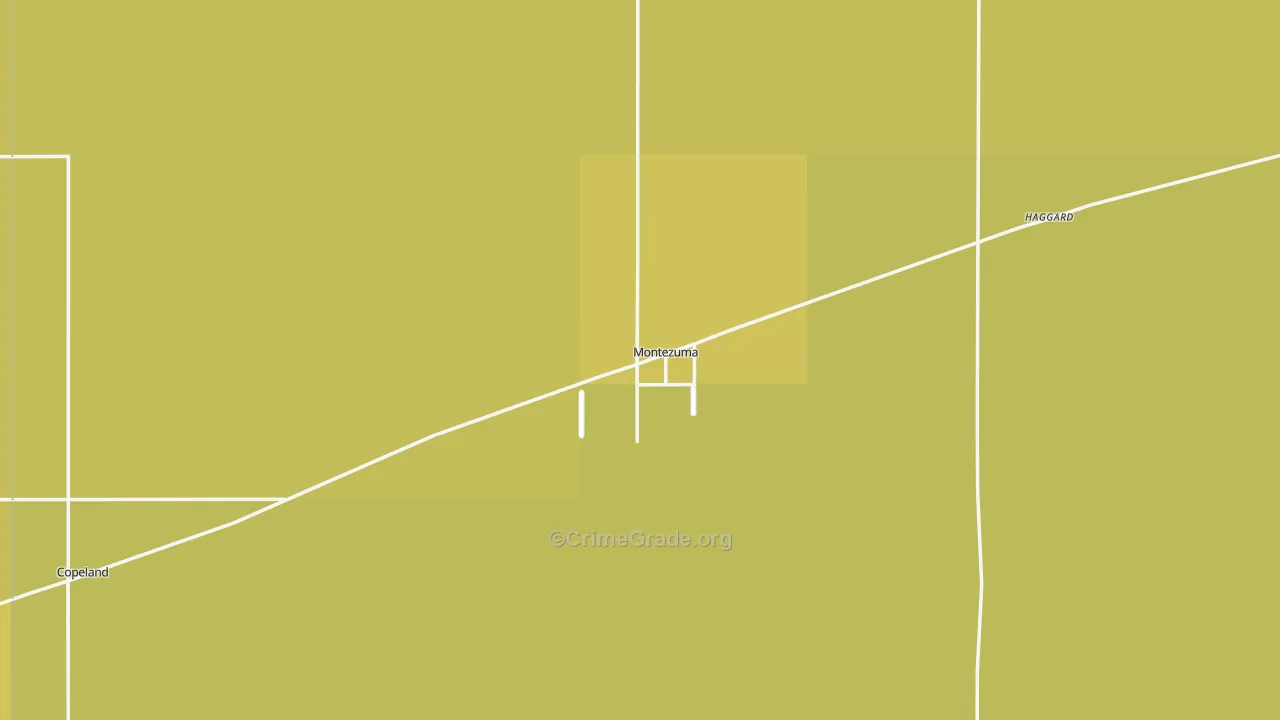 Montezuma, KS Map of Theft Rates