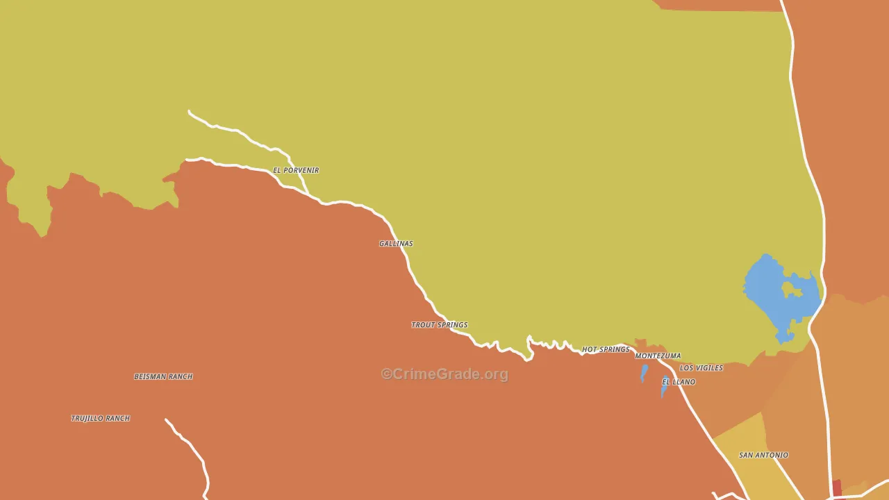 Montezuma, NM Map of Theft Rates