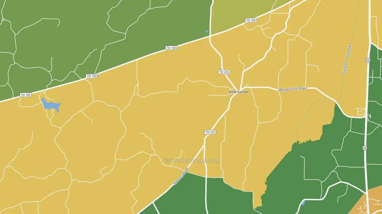 Montezuma, TN Map of Theft Rates